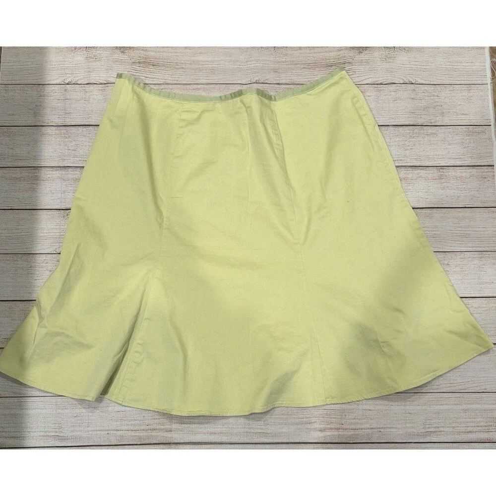 Avenue lime yellow/chartreuse Cotton Spandex skirt Plus Size 20